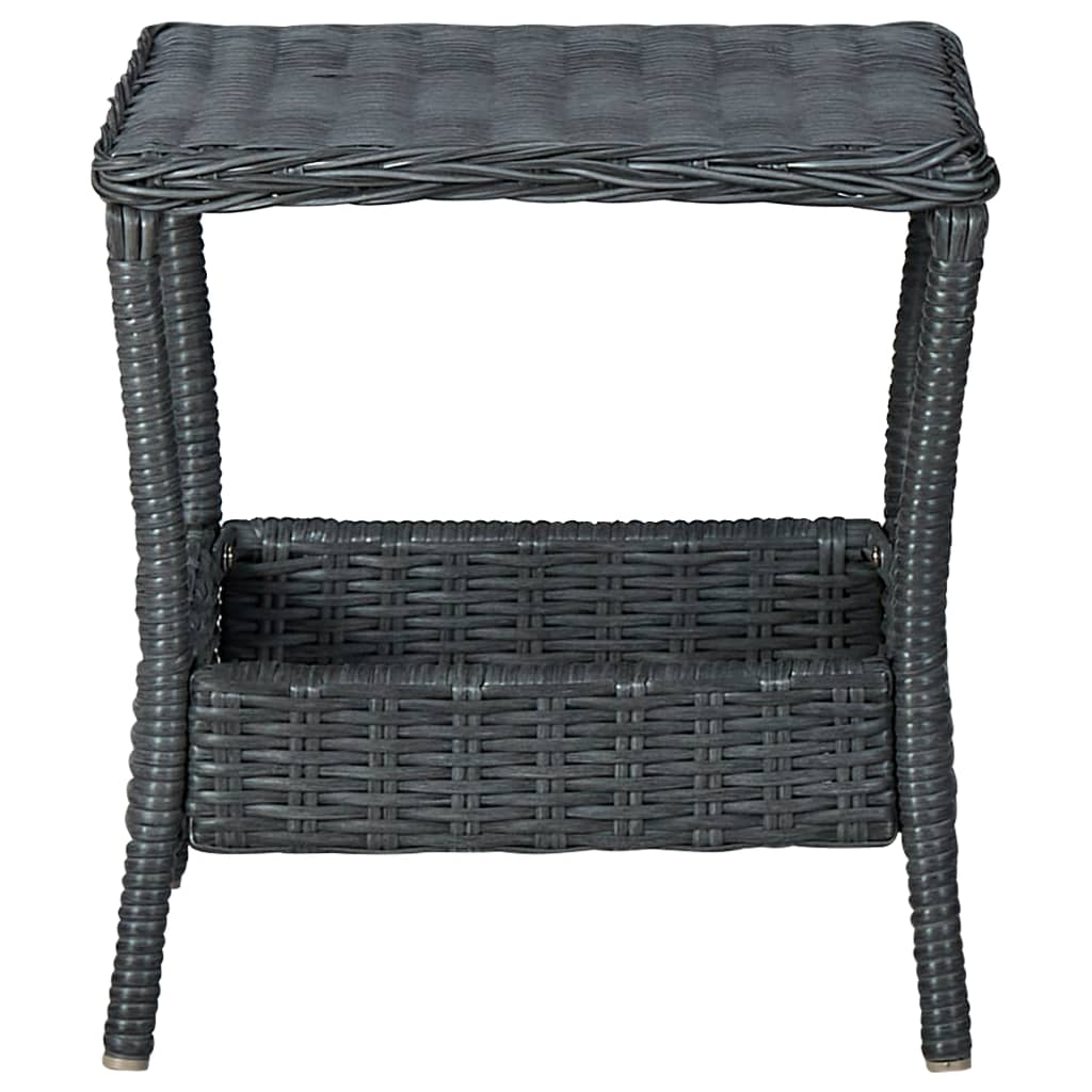 

vidaXL Tuintafel 45x45x46,5 cm poly rattan donkergrijs