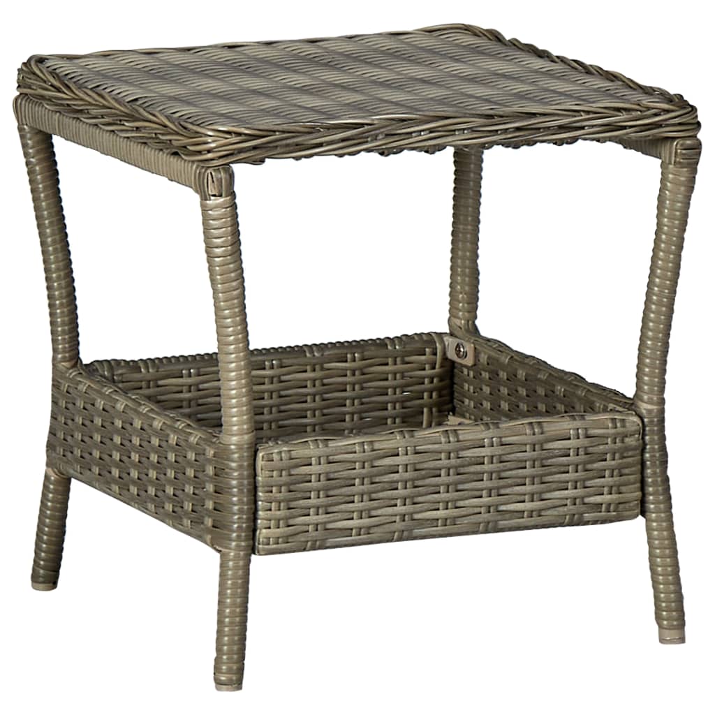 vidaXL havebord 45x45x46,5 cm polyrattan brun