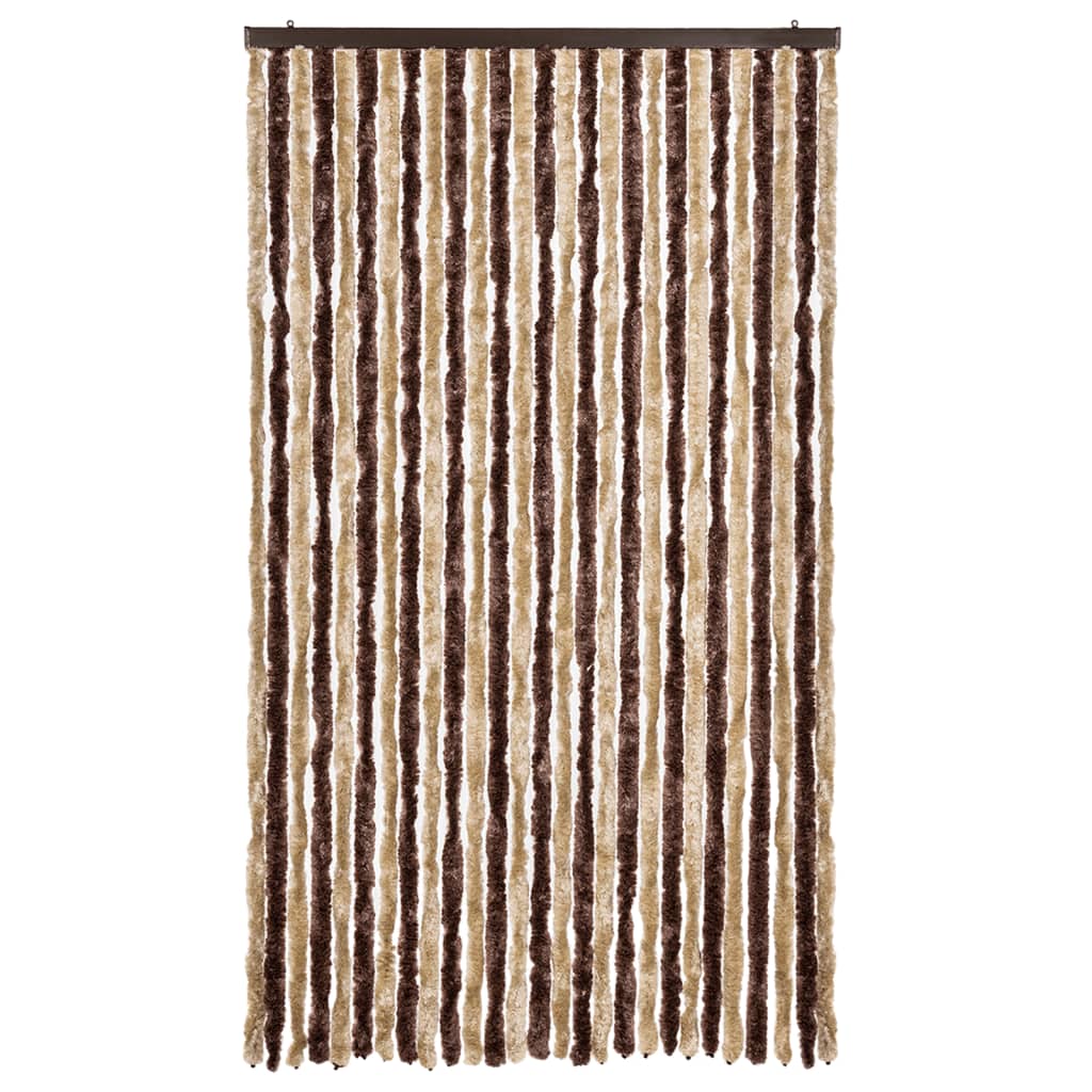 vidaXL Cortina anti-insetos 120x220 cm chenille bege e castanho-claro