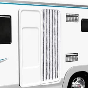 Zavesa proti mrčesu siva in bela 56x200 cm šenilja