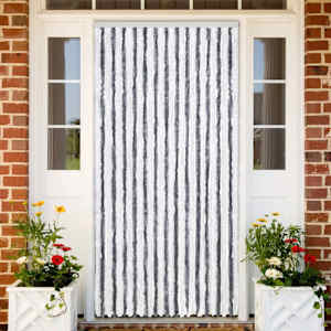 Zavesa proti mrčesu siva in bela 118x220 cm šenilja