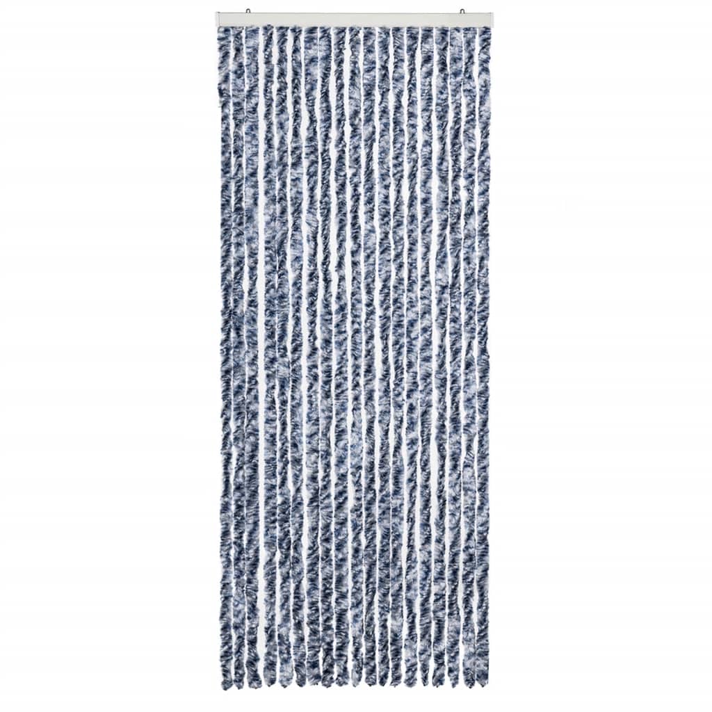 vidaXL Insect Curtain Blue and White 56x200 cm Chenille