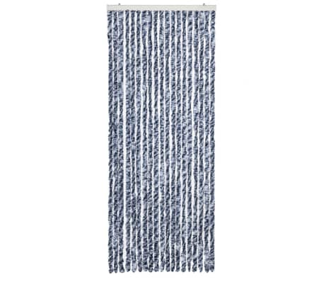 vidaXL Insect Curtain Blue and White 56x200 cm Chenille