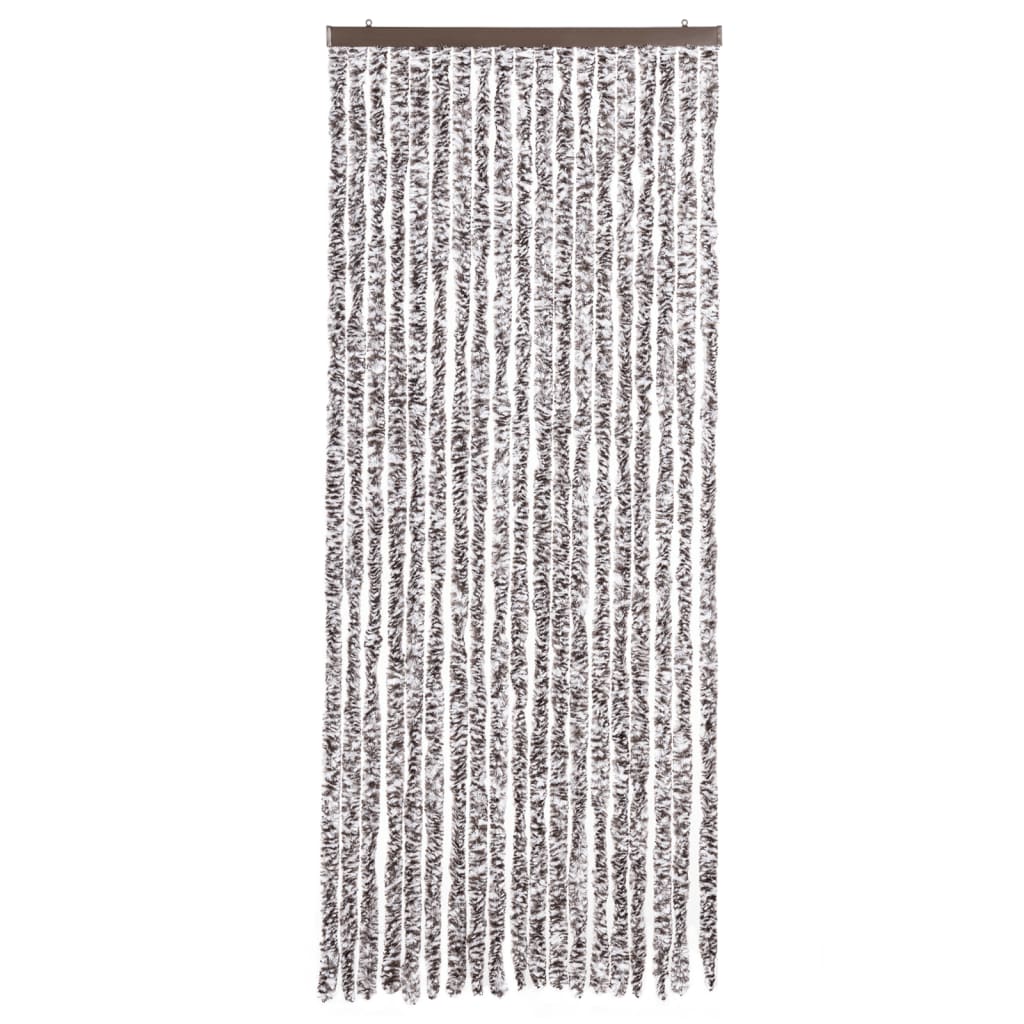 vidaXL Vliegengordijn 56x200 cm chenille bruin en beige afbeelding