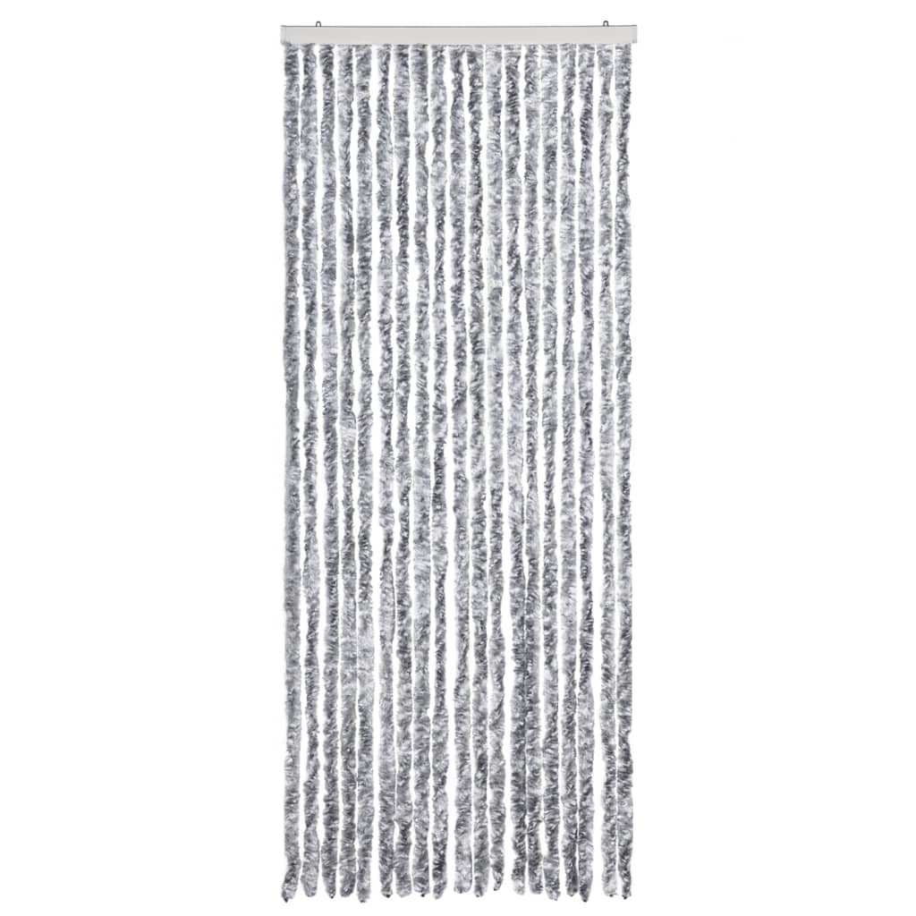 

vidaXL Vliegengordijn 56x200 cm chenille zilverkleurig