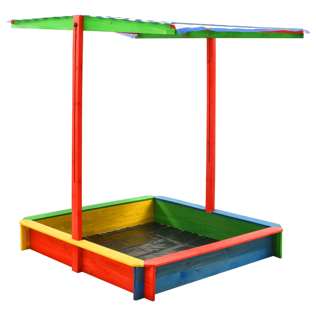 Sabbiera con tetto regolabile giardino protezione solare bambini gioco 