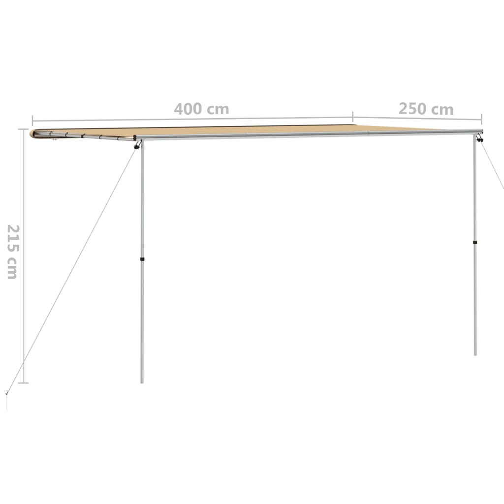 Bézs lakó- és kempingautó-árnyékoló 4 x 2,5 x 2,15 m 