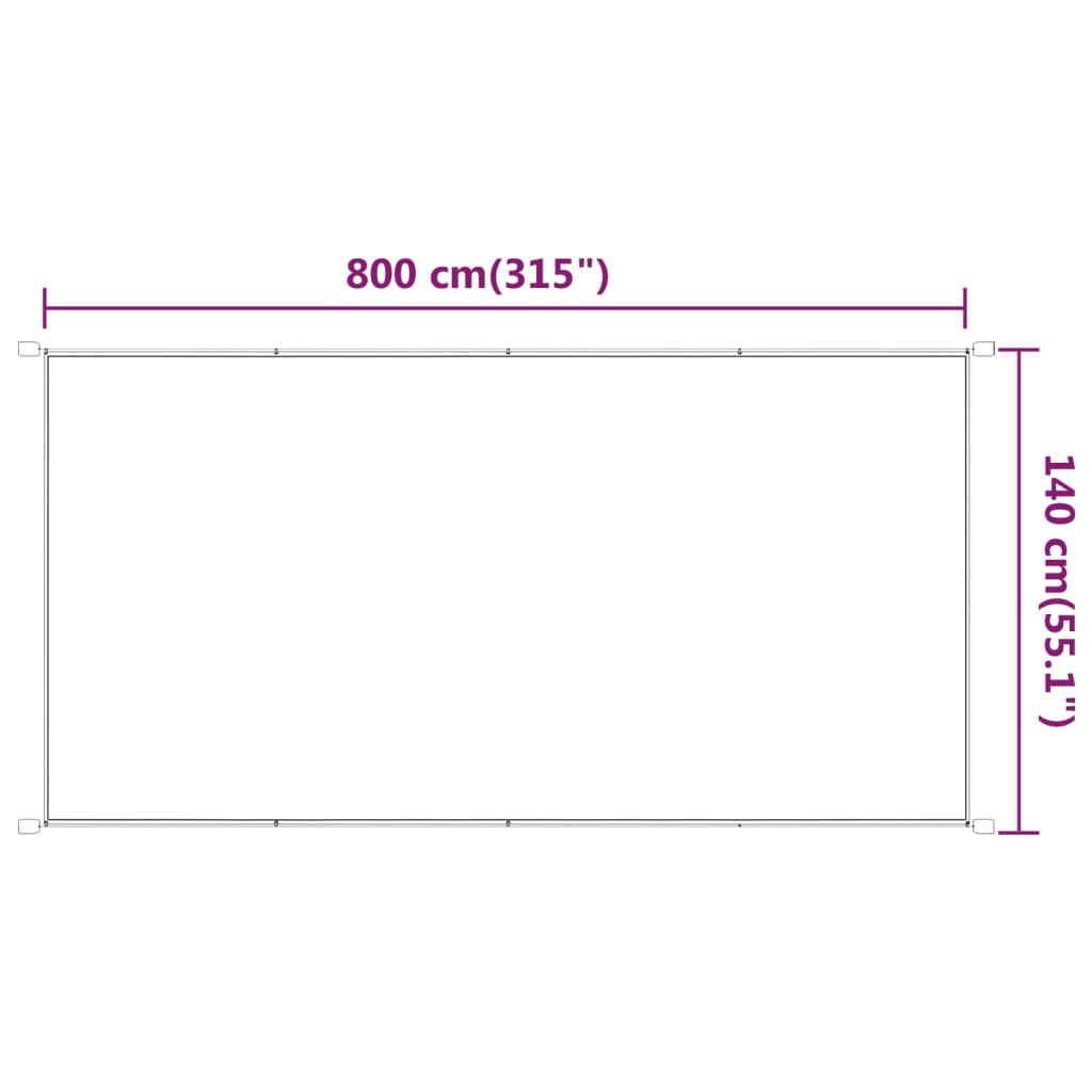 antracitszürke oxford-szövet függőleges napellenző 140 x 800 cm