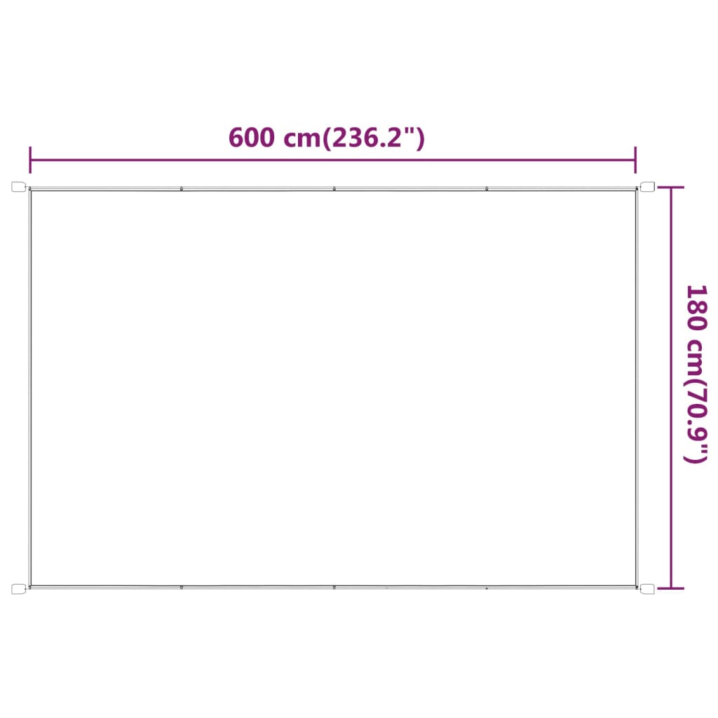 Okomita tenda bež 180 x 600 cm od tkanine Oxford