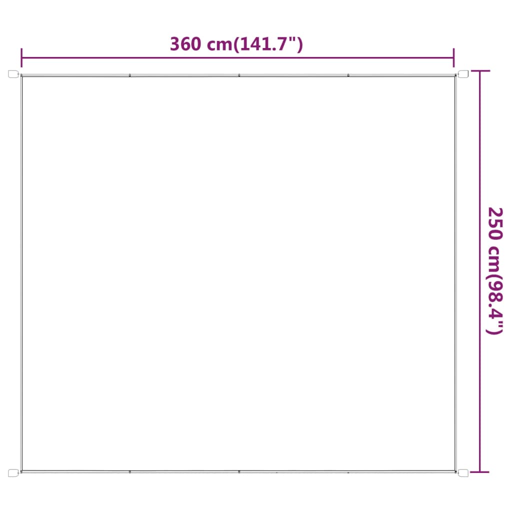 Okomita tenda svjetlozelena 250 x 360 cm od tkanine Oxford