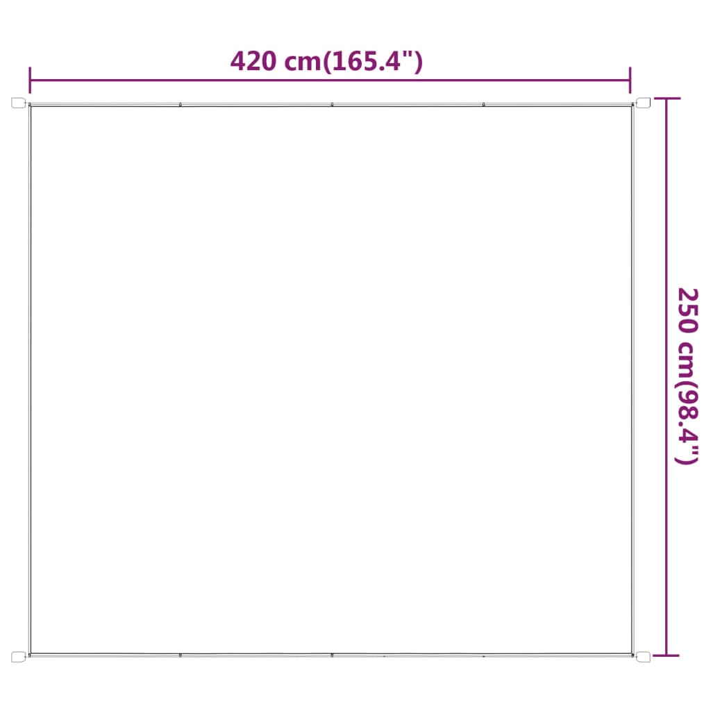 Okomita tenda svjetlozelena 250 x 420 cm od tkanine Oxford