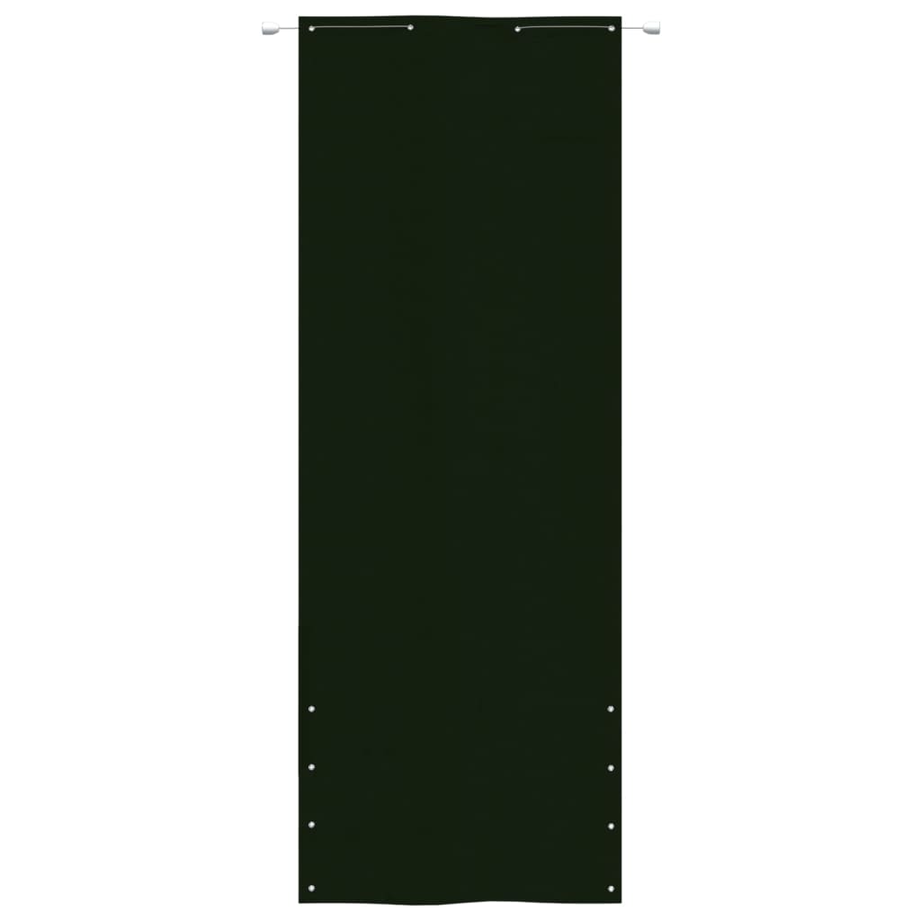 vidaXL Paravan de balcon, verde închis, 80x240 cm, țesătură oxford