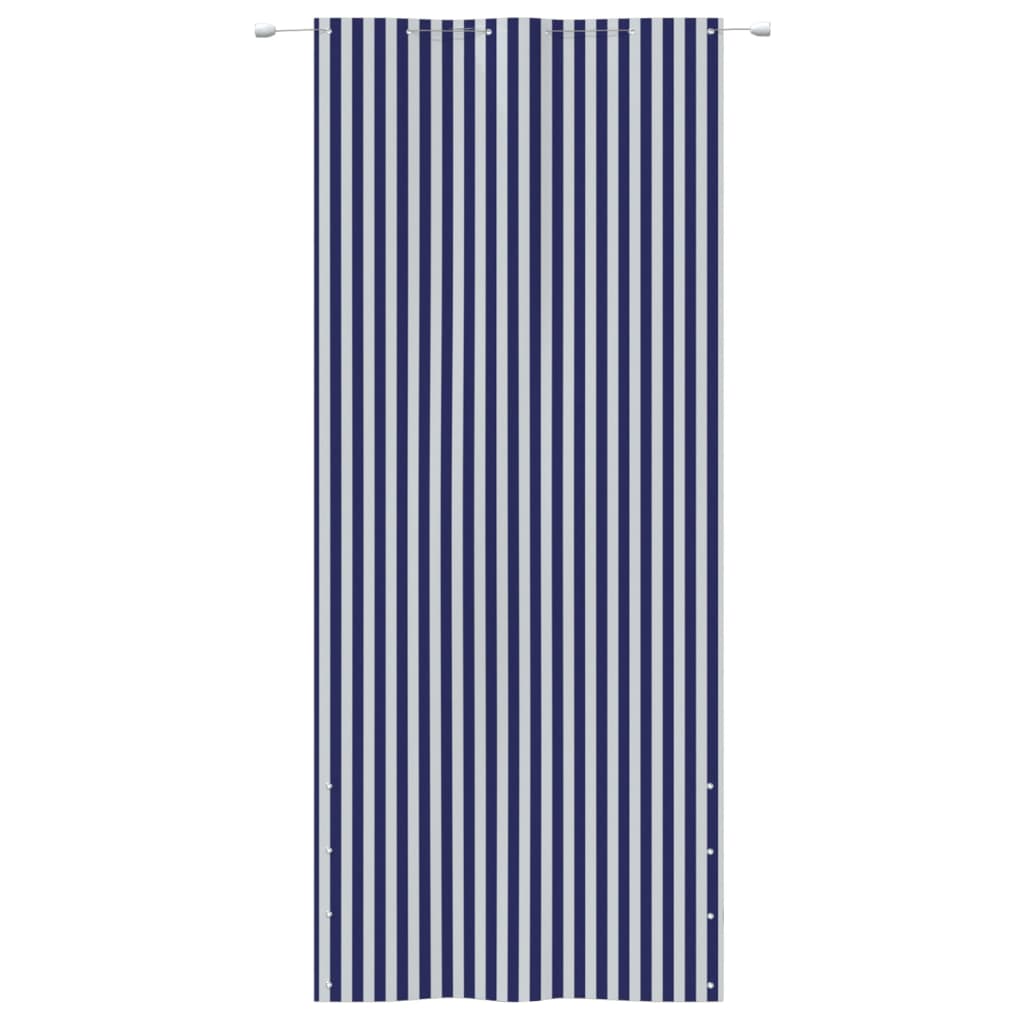 vidaXL Balkonscherm 120x240 cm oxford stof blauw en wit afbeelding