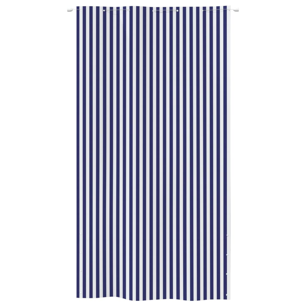 vidaXL Tela de varanda 140x240 cm tecido oxford azul e branco