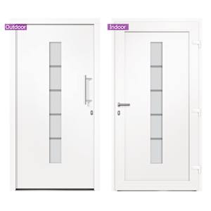 Vchodové dveře hliník a PVC bílé 100 x 200 cm - obrázek 7