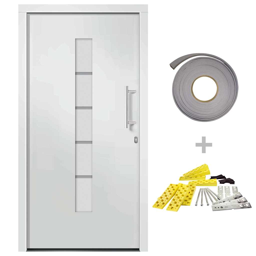 vidaXL Vchodové dveře hliník a PVC bílé 110 x 210 cm