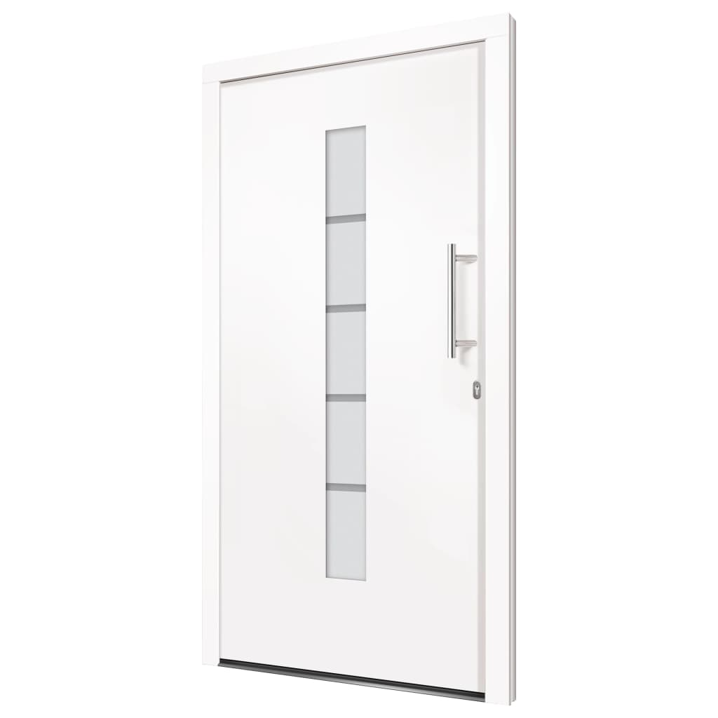vidaXL Front Door Aluminium and PVC White 110x210 cm