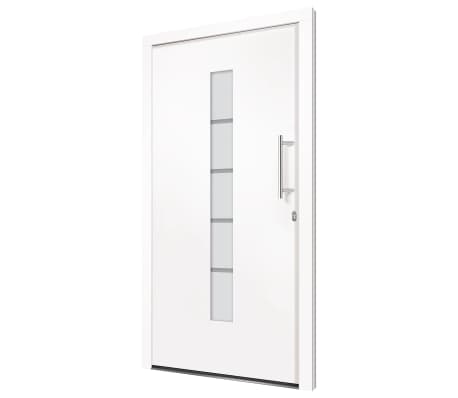 vidaXL Porte d'entrée Aluminium et PVC Blanc 110x210 cm