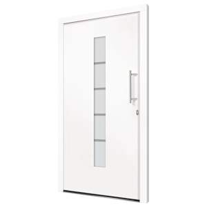 Vchodové dveře hliník a PVC bílé 110 x 210 cm - obrázek 3
