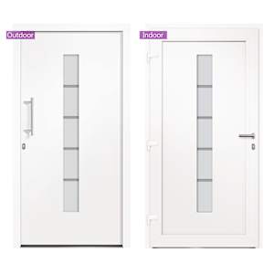 Vchodové dveře hliník a PVC bílé 110 x 210 cm - obrázek 8