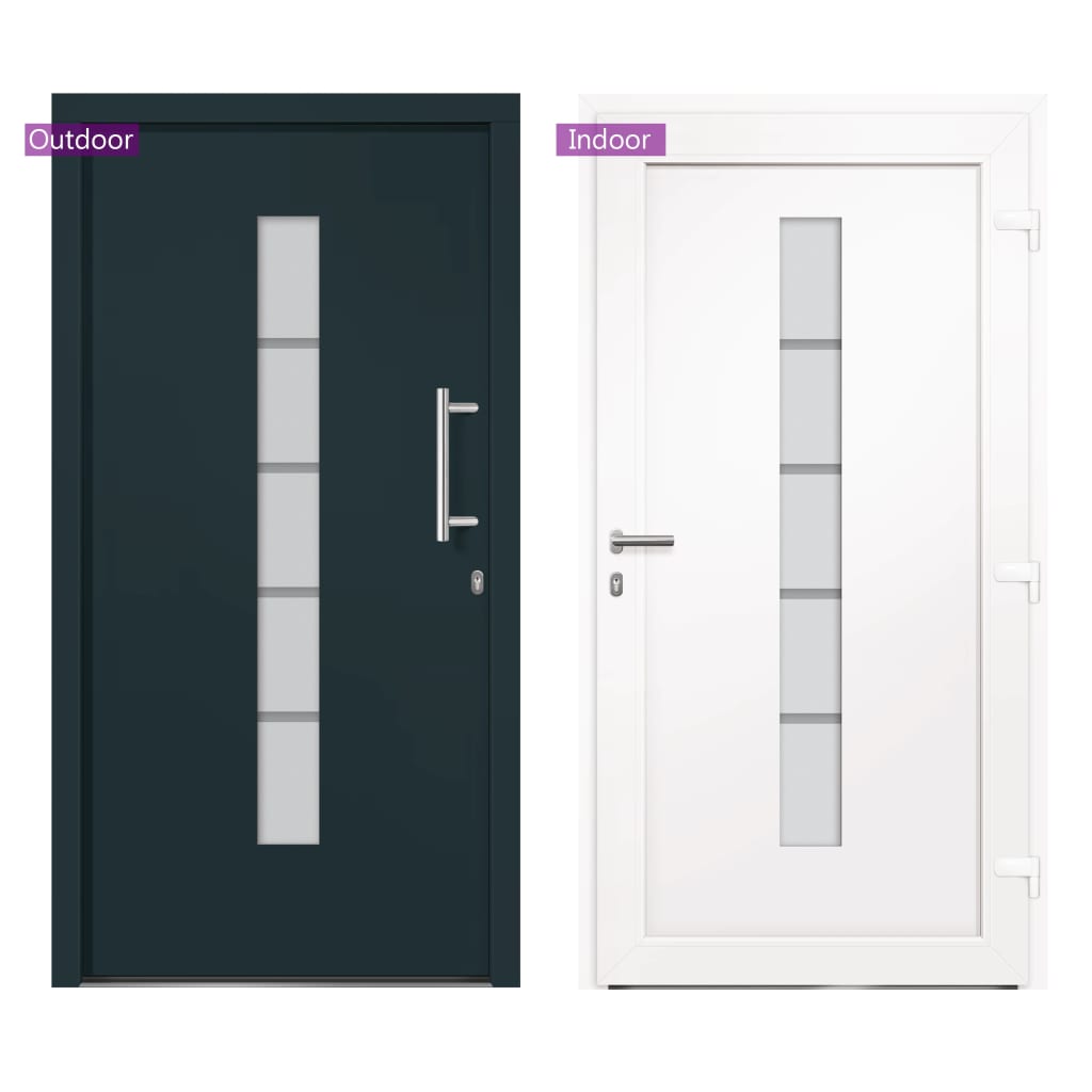 Vchodové dveře hliník a PVC antracitové 100 x 210 cm