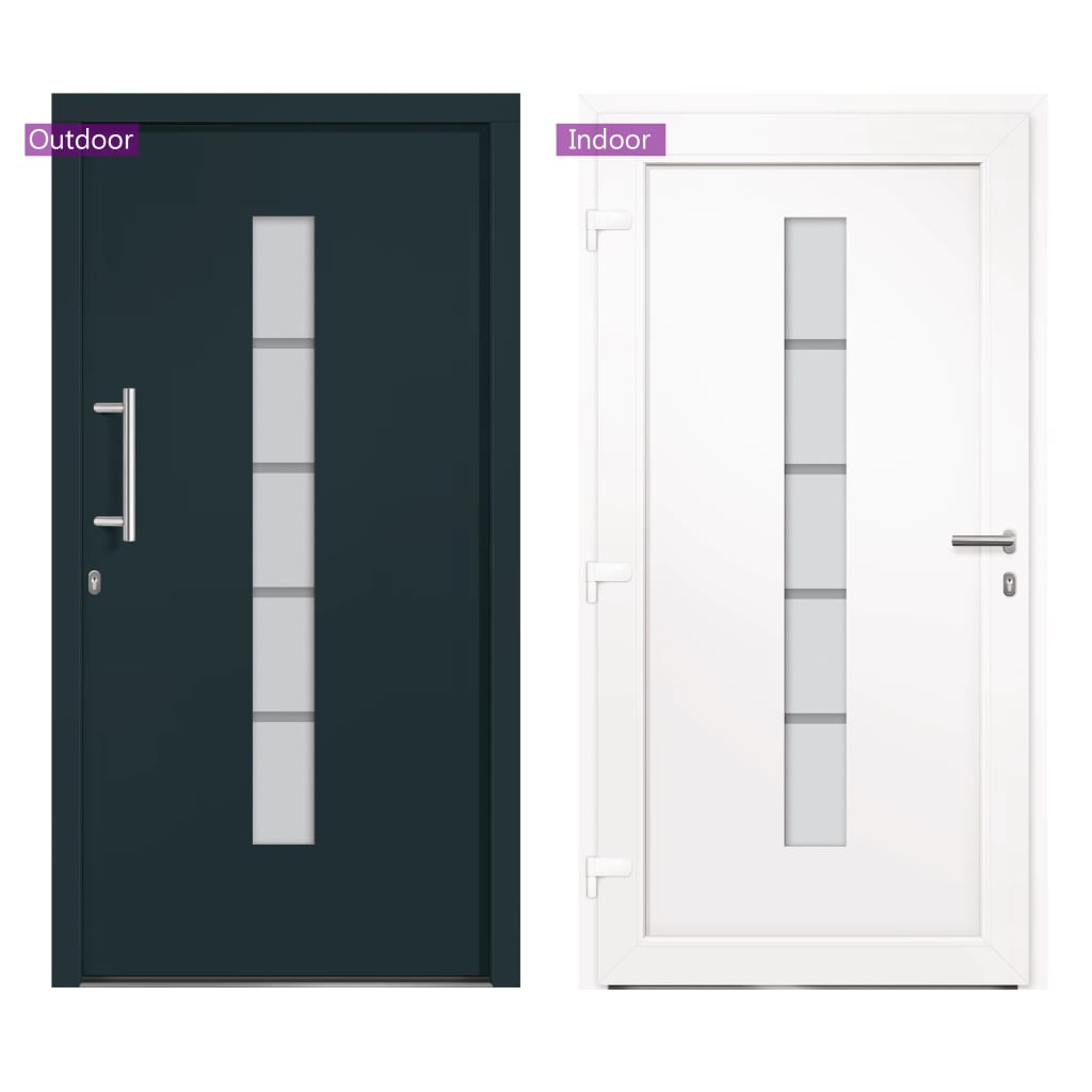 Vchodové dveře hliník a PVC antracitové 100 x 200 cm