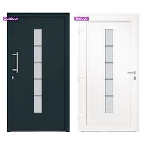 Vchodové dveře hliník a PVC antracitové 100 x 200 cm - obrázek 6