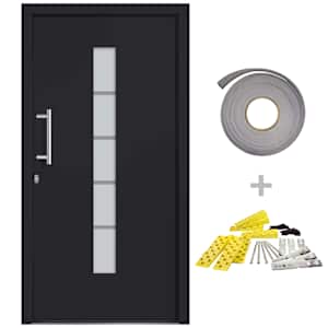 Vchodové dveře hliník a PVC antracitové 110 x 210 cm - obrázek 2