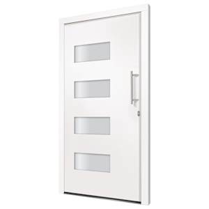 Vchodové dveře hliník a PVC bílé 100 x 200 cm - obrázek 3