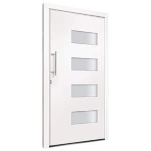 Vchodové dveře hliník a PVC bílé 100 x 200 cm - obrázek 3