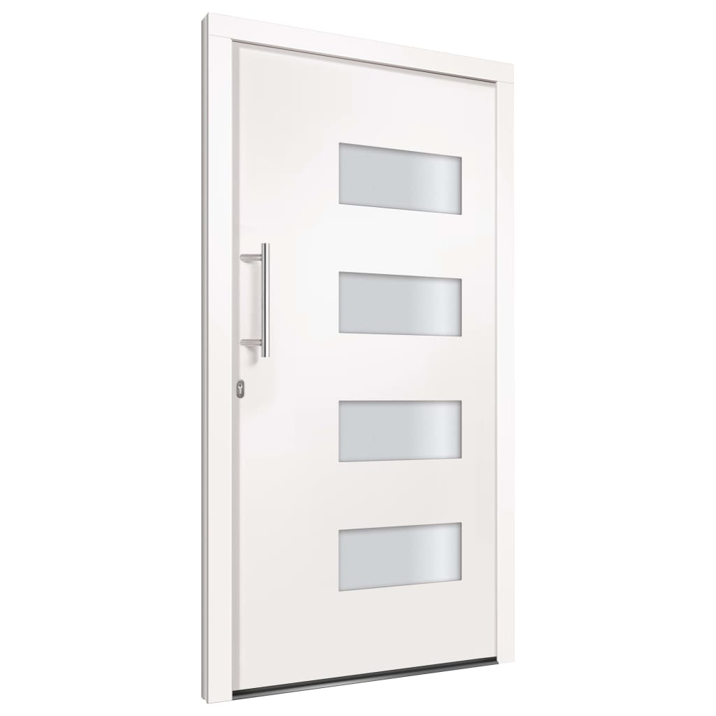 

vidaXL Voordeur 100x210 cm aluminium en PVC wit