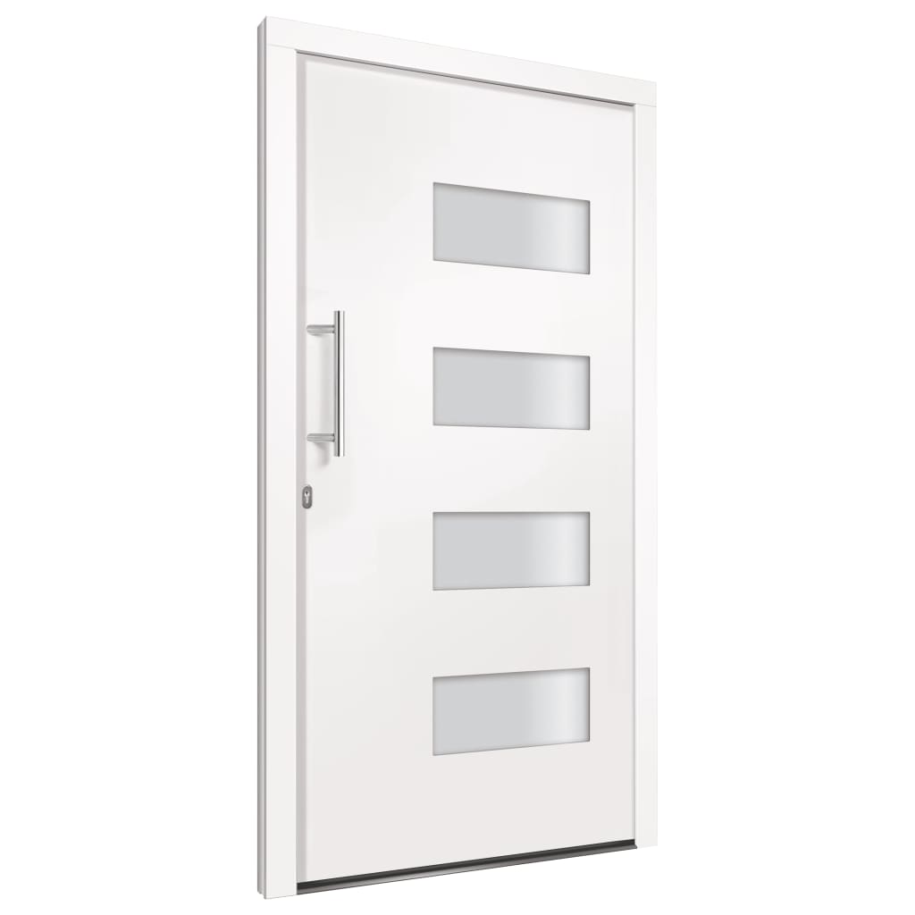 vidaXL Voordeur 110x210 cm aluminium en PVC wit afbeelding