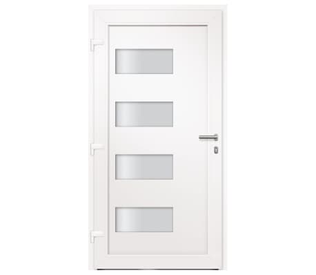 vidaXL Eingangstür Alu PVC Weiß 110x210cm Nebeneingangstür Kellertür