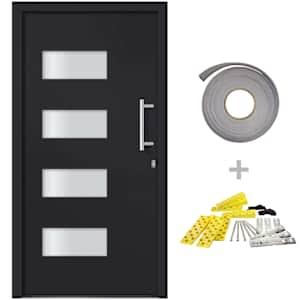 Vchodové dveře hliník a PVC antracitové 110 x 210 cm - obrázek 2