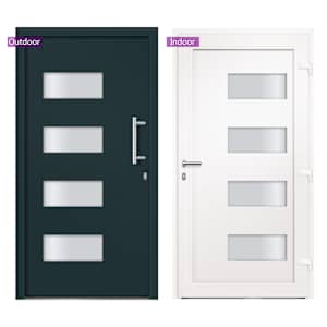 Vchodové dveře hliník a PVC antracitové 110 x 210 cm - obrázek 7