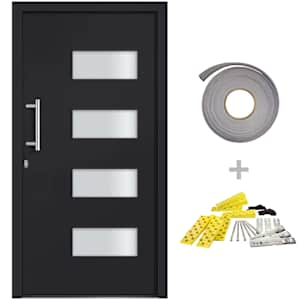 Vchodové dveře hliník a PVC antracitové 100 x 200 cm - obrázek 2