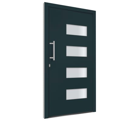 vidaXL Porte d'entrée Aluminium et PVC Anthracite 100x210 cm