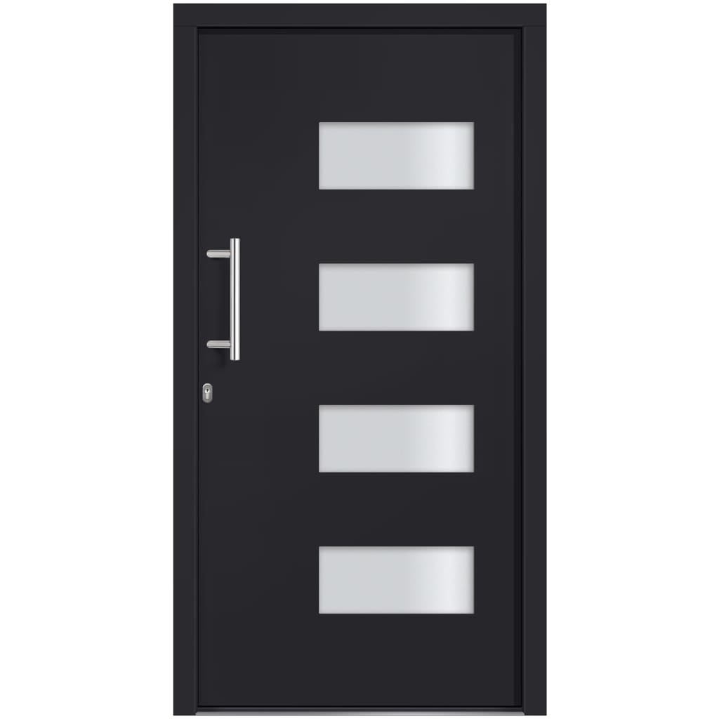 

vidaXL Voordeur 110x210 cm aluminium en PVC antraciet