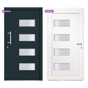 Vchodové dveře hliník a PVC antracitové 110 x 210 cm - obrázek 6