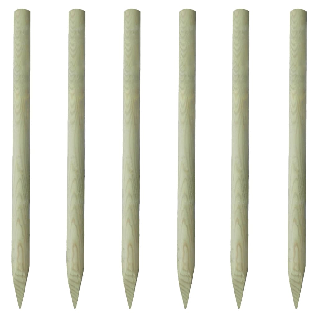 vidaXL Fence Posts 6 pcs Wood 150 cm