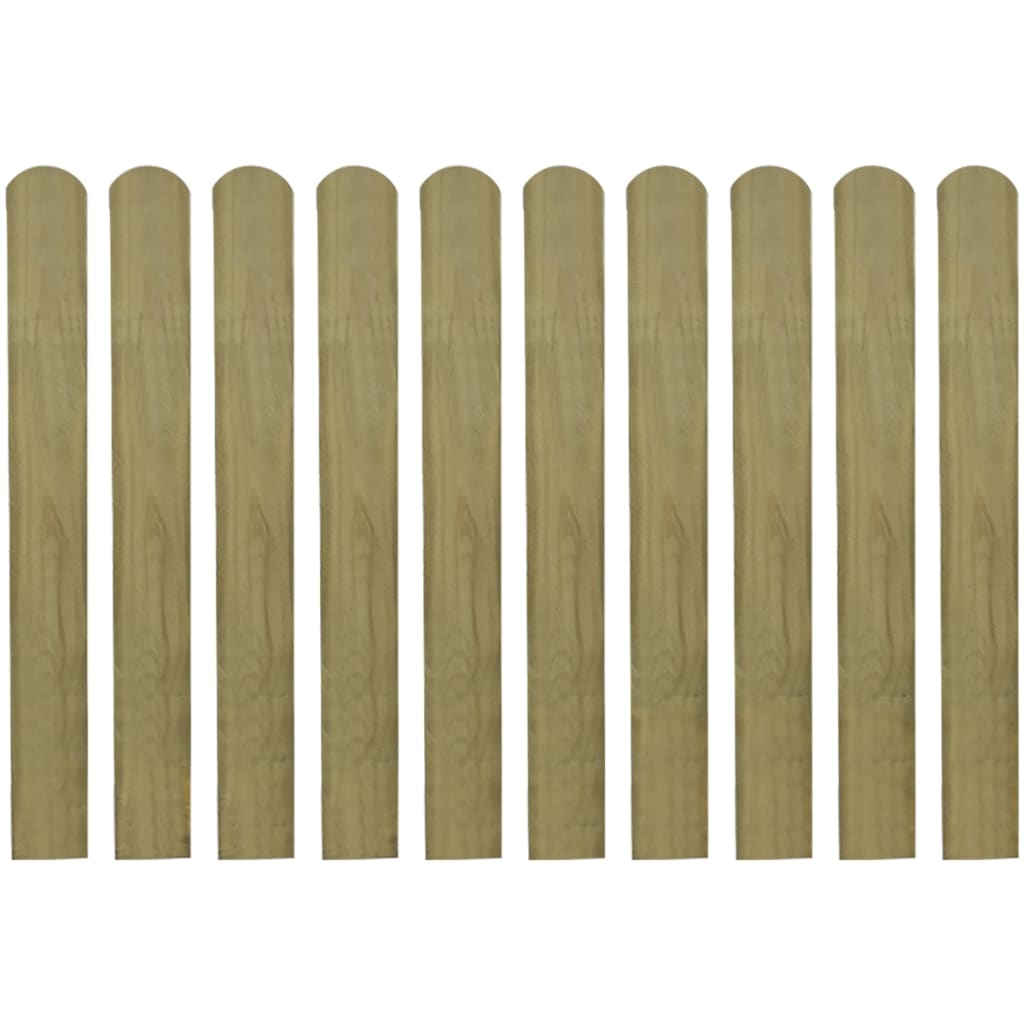 TopSellers-Wood Fence Slats 10 pcs - Durable Green 80 cm Garden Decor