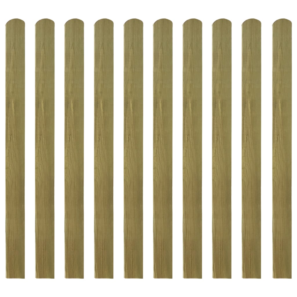 TopSellers-Wood Fence Slats 10 pcs - Durable Green 120 cm Garden Decor