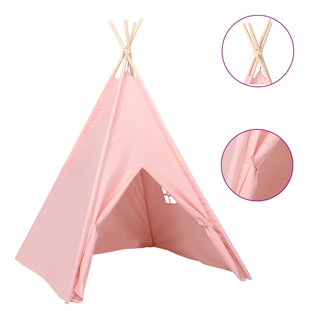 vidaXL Otroški tipi šotor z vrečo peach skin roza 120x120x150 cm-image-8720286162354