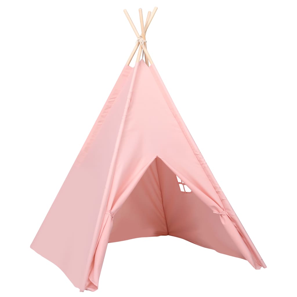 vidaXL Kinder Tipi-Zelt mit Tasche Pfirsichhaut Rosa 120x120x150 cm