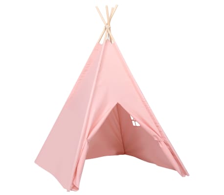 vidaXL Kinder Tipi-Zelt mit Tasche Pfirsichhaut Rosa 120x120x150 cm