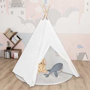 Otroški tipi šotor z vrečo peach skin bel 120x120x150 cm