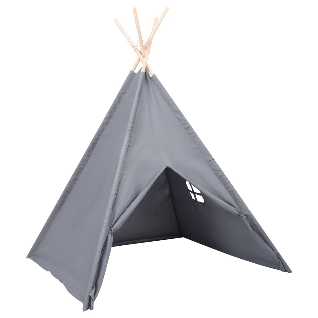 vidaXL Szary namiot dziecięcy tipi, z torbą, peach skin, 120x120x150cm