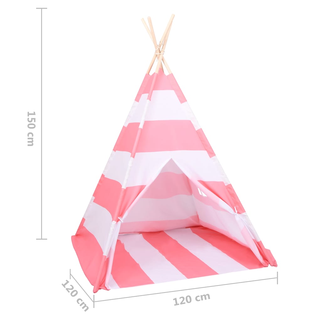 Children Teepee Tent With Bag Peach Skin Stripe 120x120x150 Cm VidaXL 19 width=274