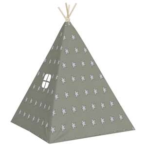 Dětské týpí s úložnou taškou polyester šedé 115x115x160 cm - obrázek 6