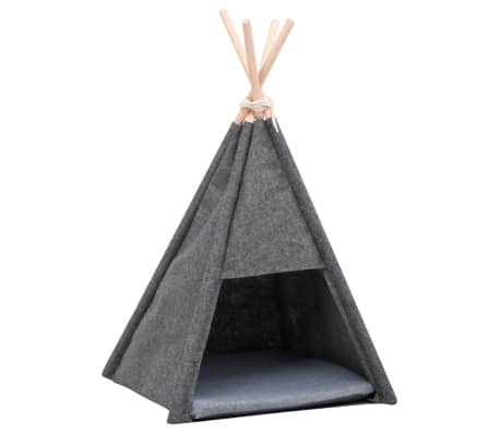 vidaXL Katzen-Tipi-Zelt mit Tasche Filz Schwarz 40x40x70 cm